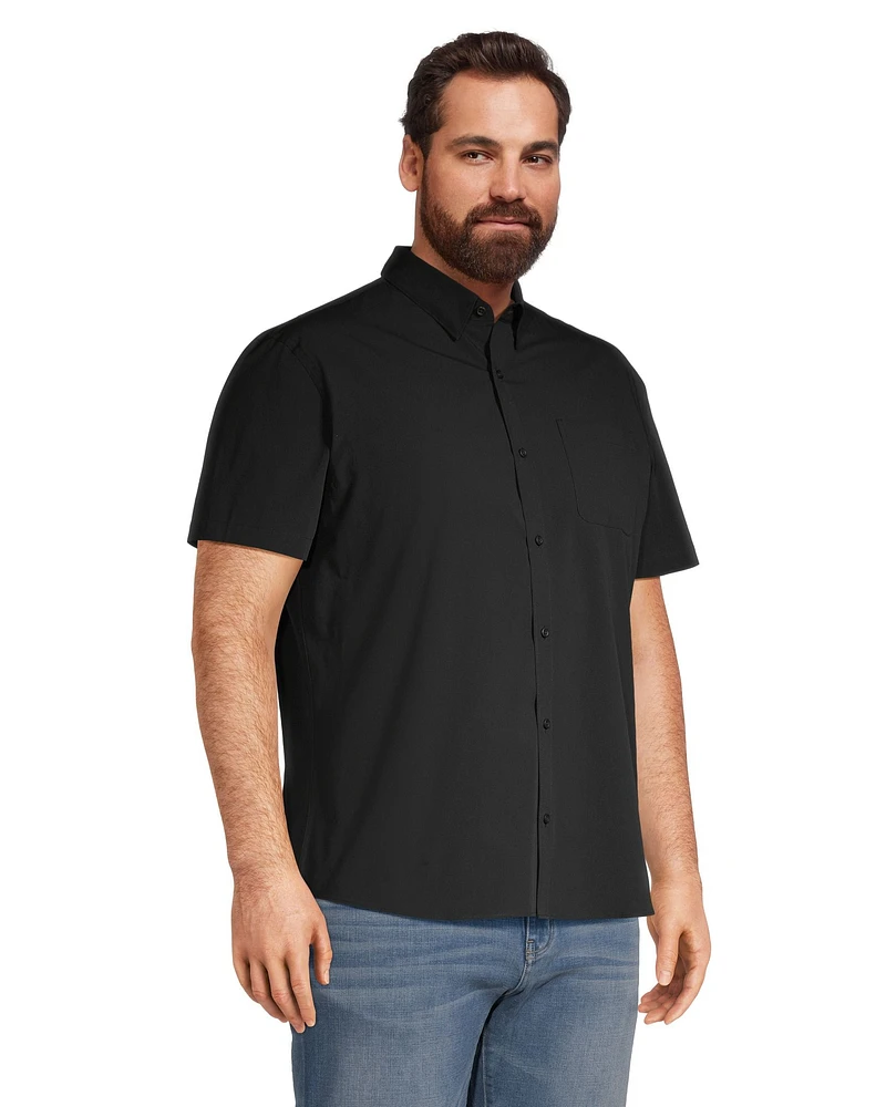 Denver Hayes Men's Poplin Casual Short Sleeve Modern Fit Shirt