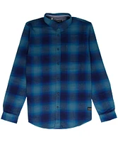 Silver Men's Button Down Flannel Shirt