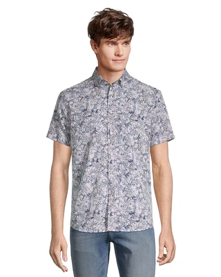 Report Men's 4 Way Stretch Tropical Print Shirt