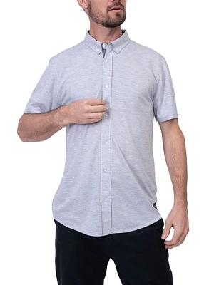 Silver Men's Solid Knit Shirt