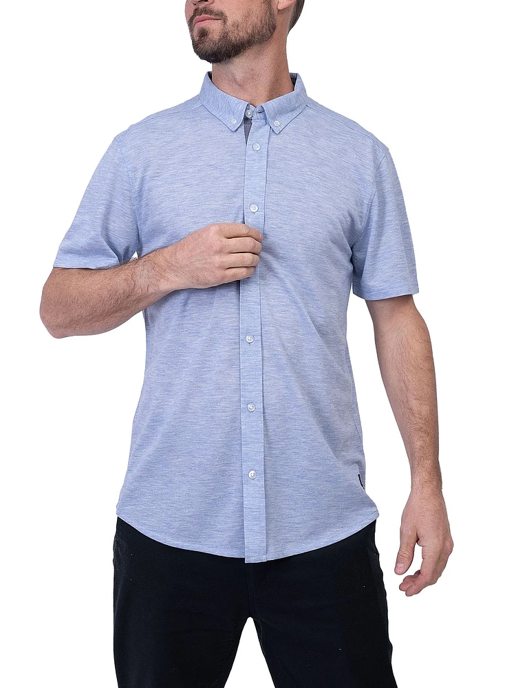 Silver Men's Solid Knit Shirt