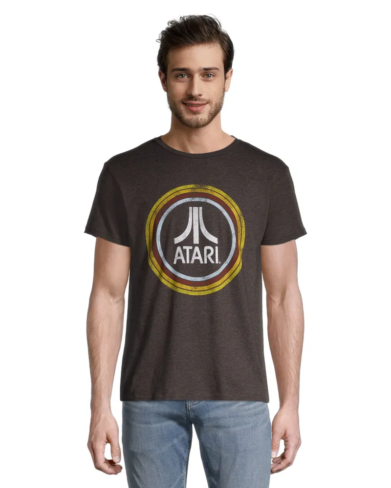 Logo T-Shirt Men's Atari Retro Graphic T Shirt - Charcoal Heather