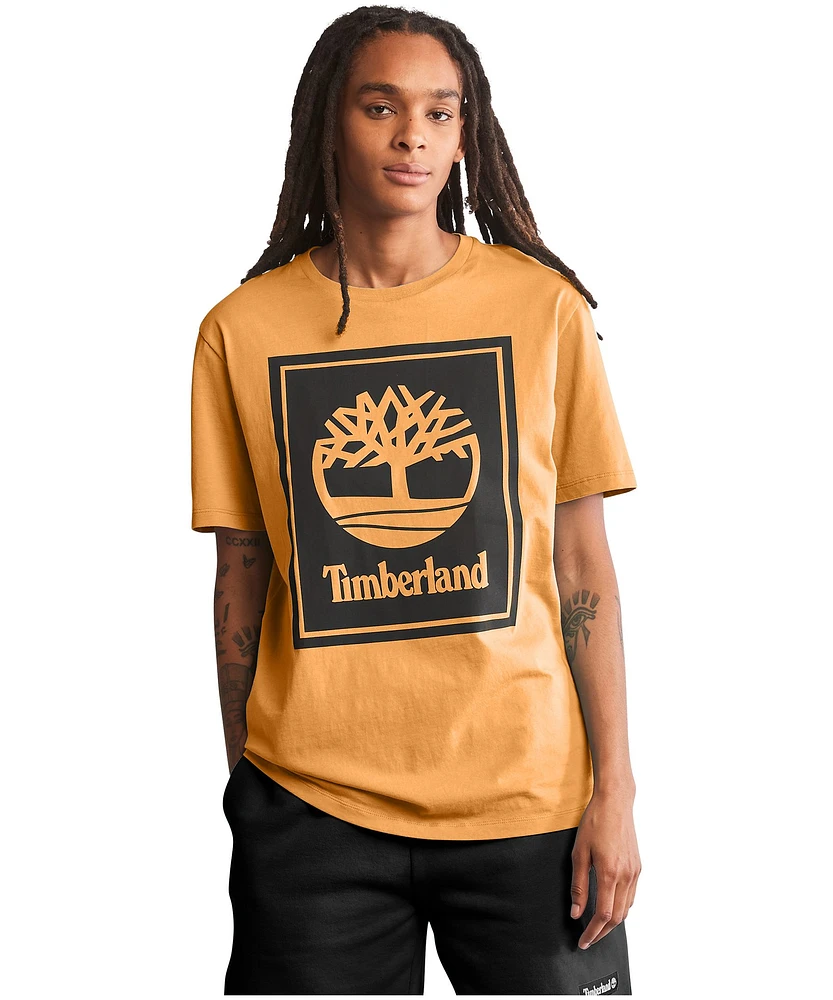 Timberland Men's Core Tree Stack Logo Crewneck Cotton T Shirt