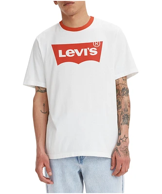 Levi's Men's Batwing Logo Relaxed Fit Crewneck Cotton Ringer T Shirt