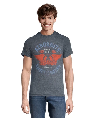 Logo T-Shirt Men's Aerosmith Crewneck Graphic T Shirt