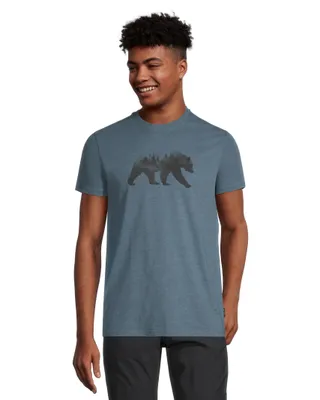 WindRiver Men's Bear Graphic Short Sleeve Crewneck T Shirt