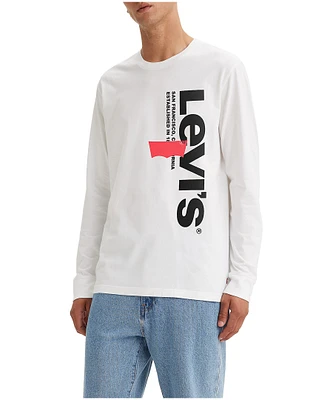 Levi's Men's Relaxed Fit Vertical Graphic Crewneck Cotton T Shirt