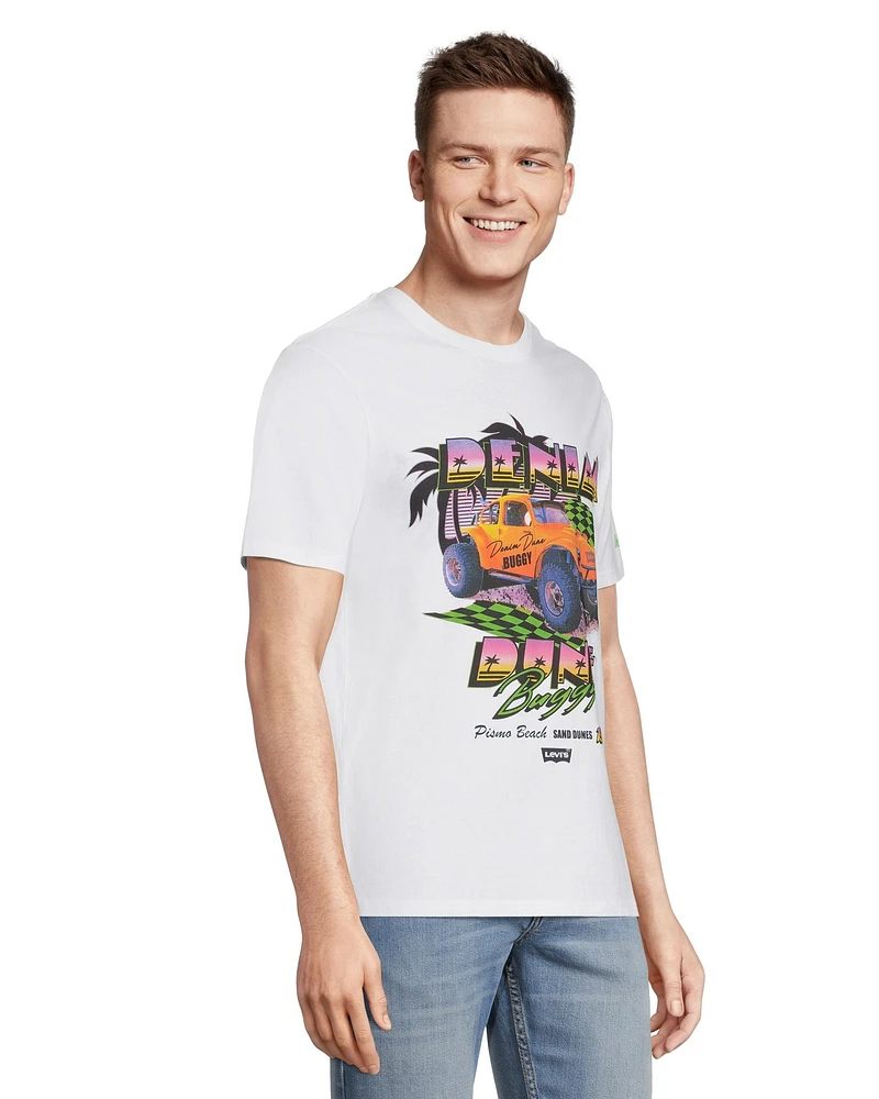 Levi's Men's Dune Buggy Relaxed Fit Graphic Crewneck Cotton T Shirt