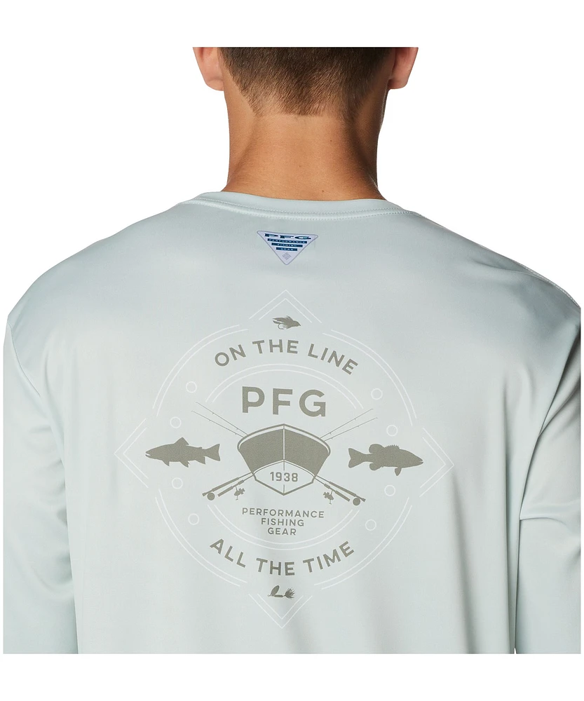 Columbia Men's Terminal Tackle PFG Omni-Shade Tech Crewneck T Shirt