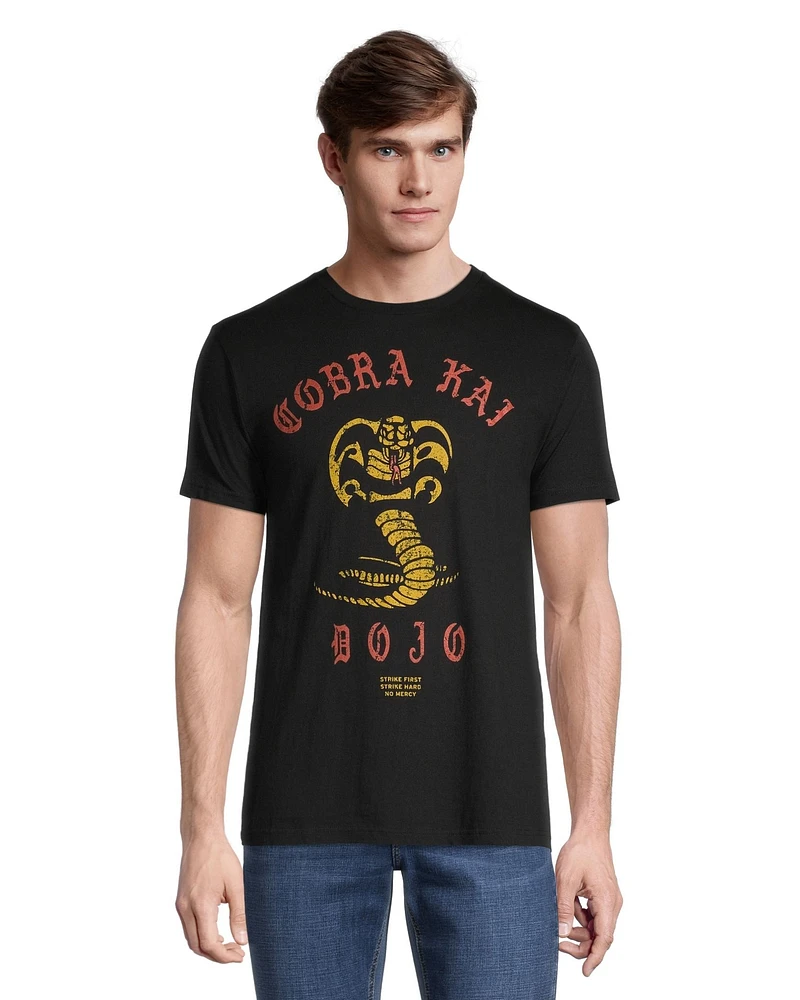 Logo T-Shirt Men's Cobra Kai Graphic Crewneck Cotton T Shirt