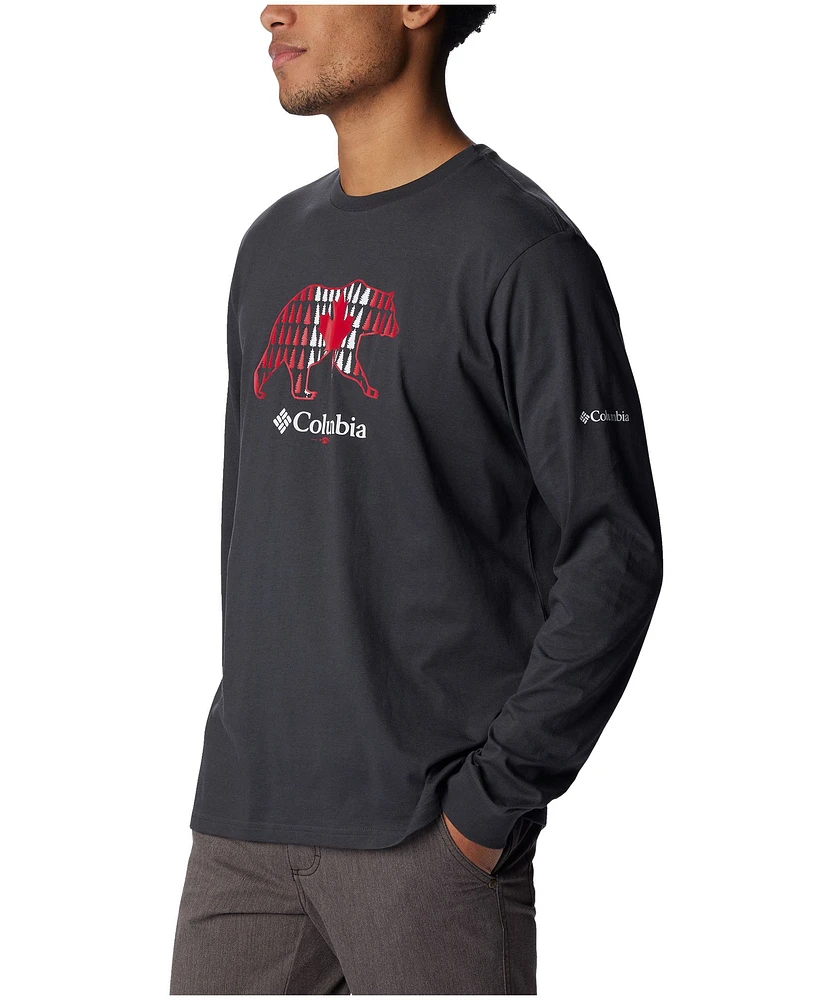 Columbia Men's Rockaway River Long Sleeve Crewneck Graphic T Shirt