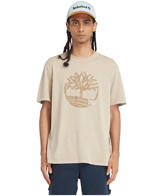 Timberland Men's Graphic Logo Garment Dye T Shirt