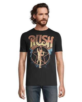 Logo T-Shirt Men's Vintage RUSH Cotton Crewneck T Shirt