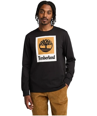 Timberland Men's Tree Stamp Long Sleeve Graphic T Shirt