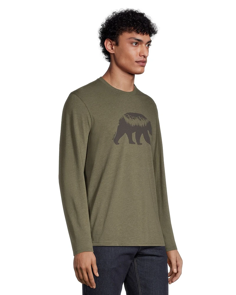 WindRiver Men's CF Bear Graphic Long Sleeve T Shirt