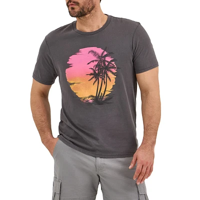 Wrangler Men's Palm Sunset Graphic T Shirt