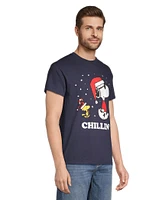 Logo T-Shirt Men's Holiday Snoopy Chillin' Graphic T Shirt