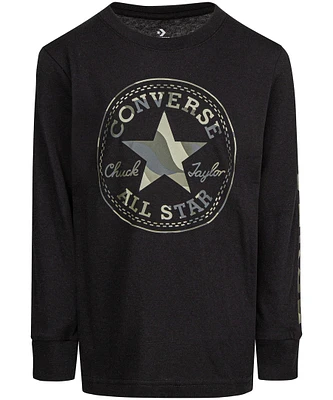 Converse Boys' 7-16 Years Camo Chuck Patch Long Sleeve Shirt