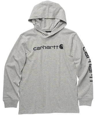 Carhartt Boys' 7-16 Years Graphic Logo Knit Hooded Long Sleeve T Shirt