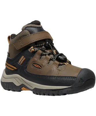 KEEN Canada Outdoor Boys' Preschool Targhee Waterproof Mid Hiking Boots Brown