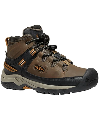 KEEN Canada Outdoor Boys' Youth Years Targhee Waterproof Mid Hiking Boots Brown