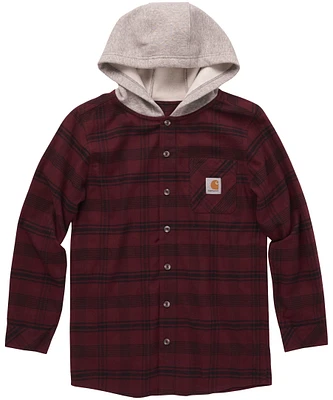 Carhartt Boys' 7-16 Years Long Sleeve Hooded Flannel Shirt