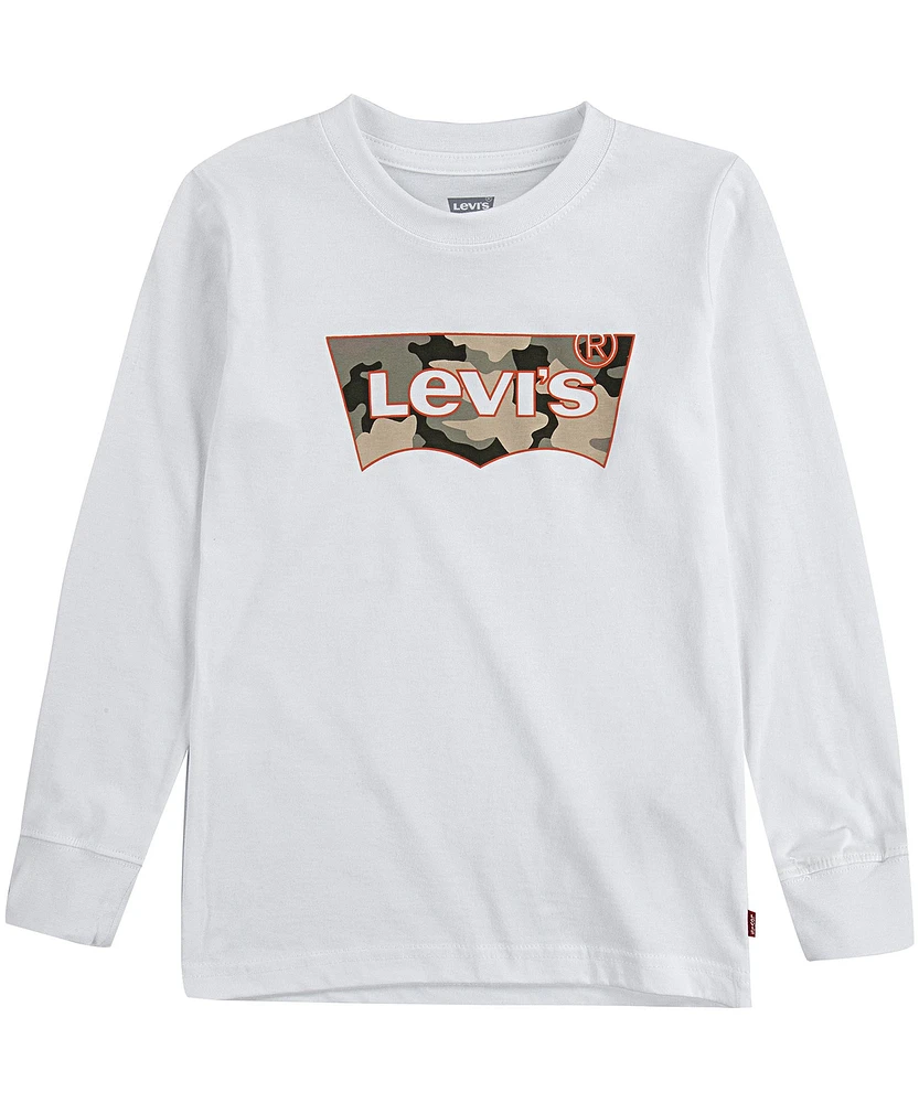 Levi's Boys' 7-16 Years Batwing Crewneck Long Sleeve T Shirt