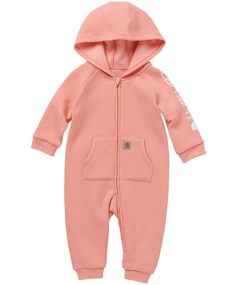 Baby Girls' Zip Front Hooded Coveralls