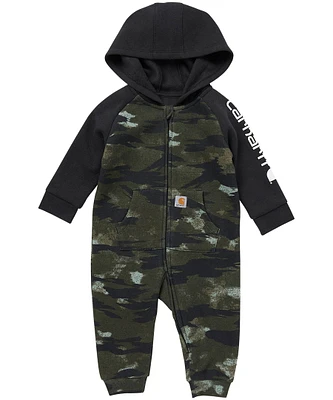 Baby Boys' Zip Front Camo Hooded Coveralls