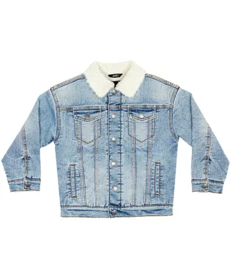 Silver Youth Boy's Sherpa Lined Trucker Jean Jacket