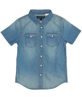 Silver Kids' Unisex Medium Wash Chambray Shirt