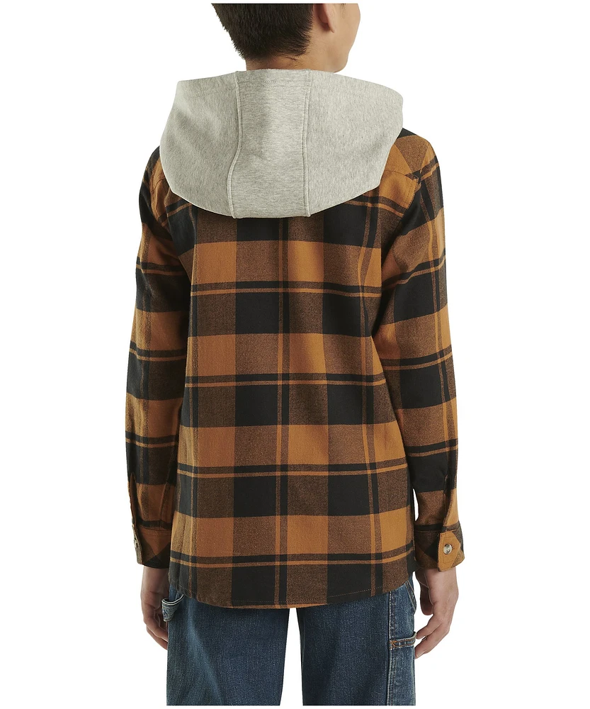 Carhartt Youth Boy's Long Sleeve Hooded Flannel Shirt