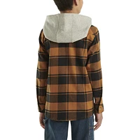 Carhartt Youth Boy's Long Sleeve Hooded Flannel Shirt