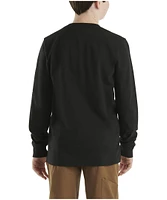 Carhartt Youth Boy's Long Sleeve Logo Pocket Crewneck T Shirt