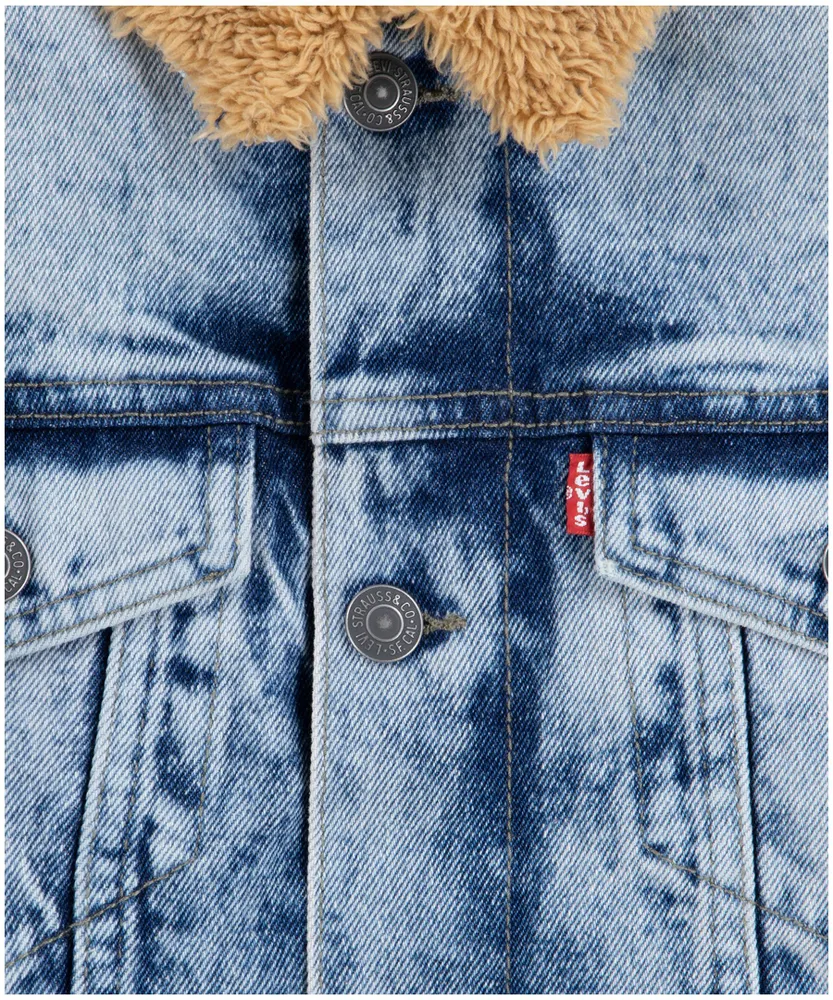 Levi's Kids' Unisex Sherpa Lined Denim Trucker Jean Jacket