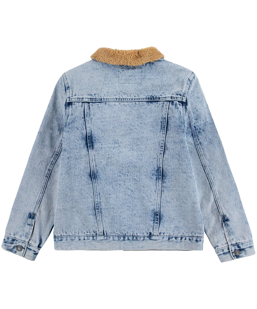 Levi's Kids' Unisex Sherpa Lined Denim Trucker Jean Jacket