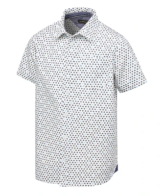 Silver Kids' Unisex Polka Dot All Over Print Short Sleeve Woven Shirt