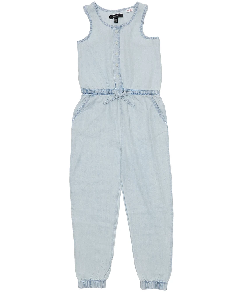 Silver Kids' G's Sleeveless Jumpsuit With Slanted Pockets