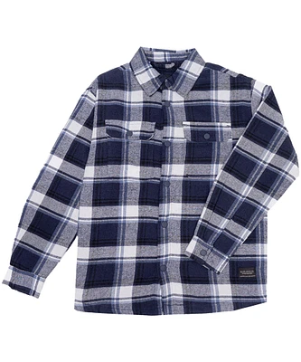 Silver Kids' Unisex Plaid Plush Lined Jacket