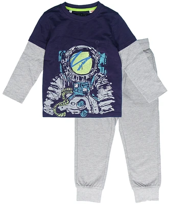 Silver Toddler Unisex 2 Piece Long Sleeve and Jogger Set