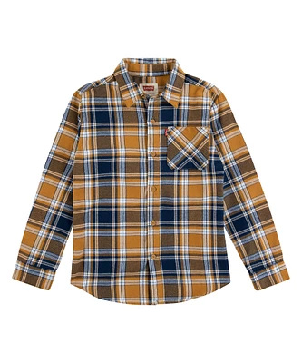 Levi's Kids' Unisex Long Sleeve Flannel One Pocket Shirt