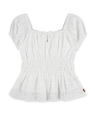 Levi's Youth Unisex Eyelet Puff Sleeve Top