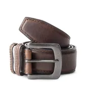 Denver Hayes Men's 38 MM Padded Oil Tan Leather Belt - Brown