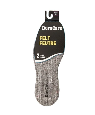 DuraCare 2 Pack Dual Layer Felt Insoles - Grey