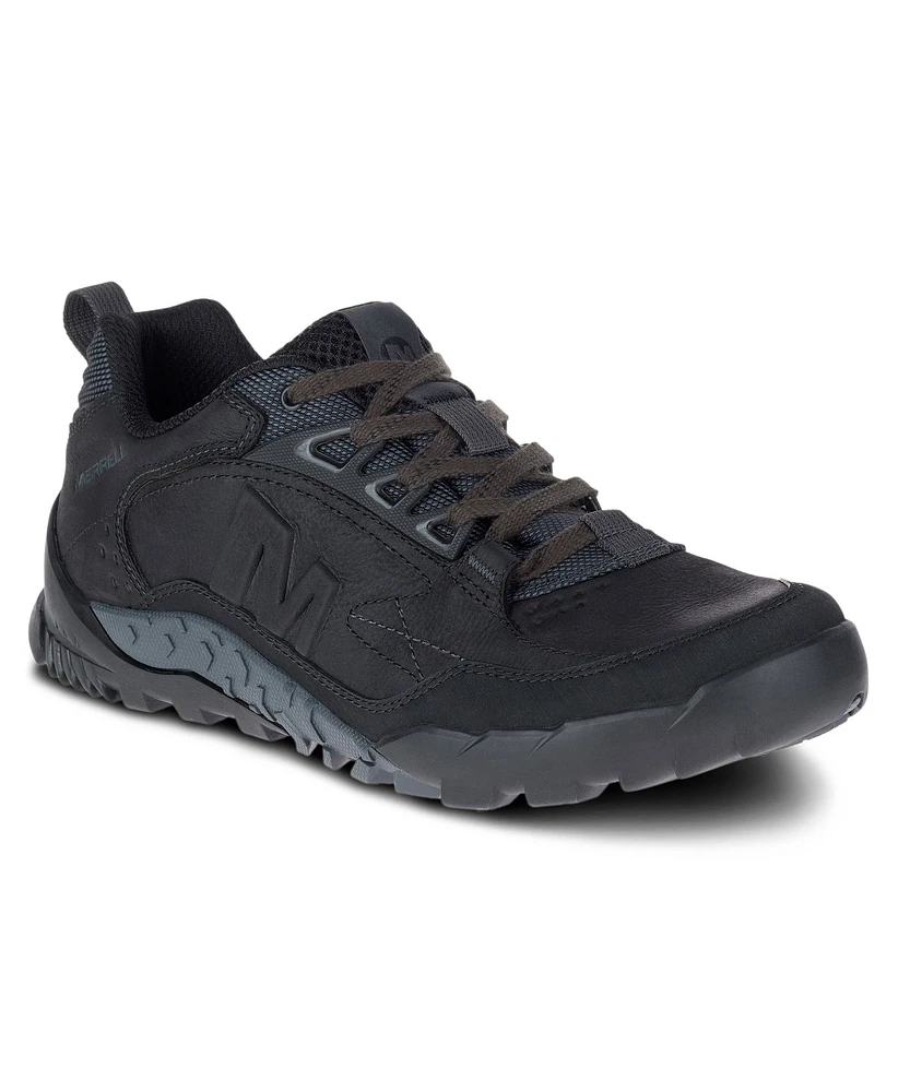 Men's Annex Trak Low Leather Sneakers Black - Wide