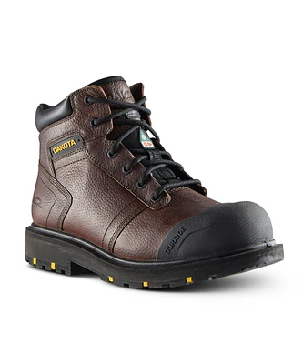 Dakota WorkPro Series Men's 6002 6 Inch Steel Toe Plate Leather Work Boots - Brown