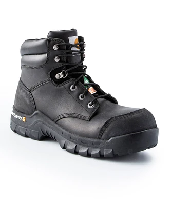 Carhartt Men's 6 Inch Composite Toe Plate Leather Flex Work Boots - Black