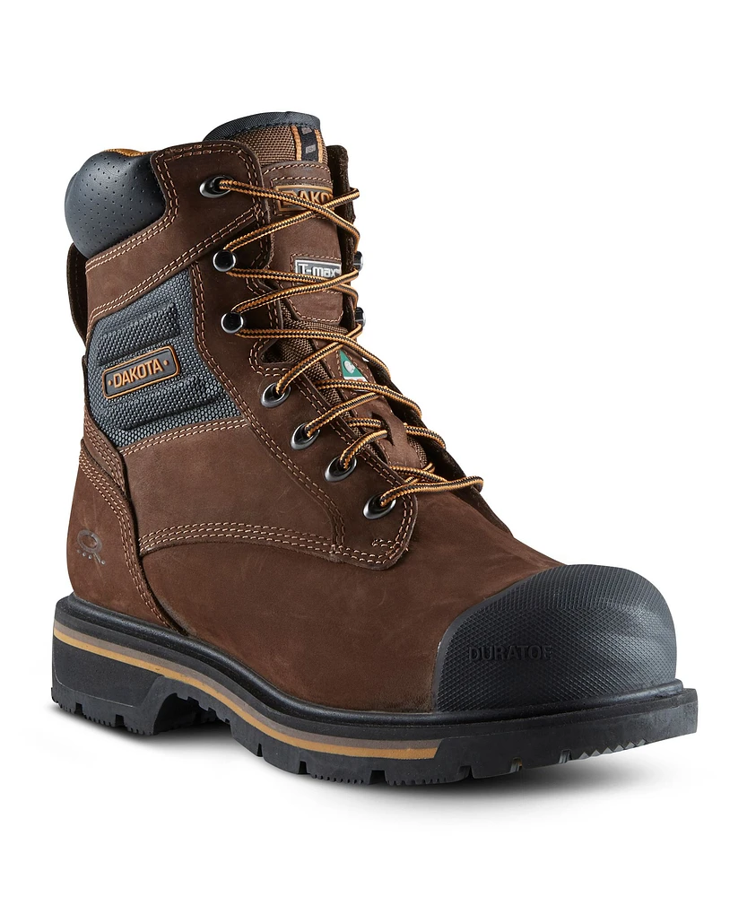 Dakota WorkPro Series Men's 8537 8 Inch Aluminum Toe Composite Plate Quad Comfort Work Boots - Dark Brown