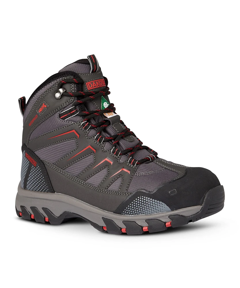 Dakota WorkPro Series Men's Steel Toe Plate Waterproof Mid Cut Safety Hiking Boots - Grey