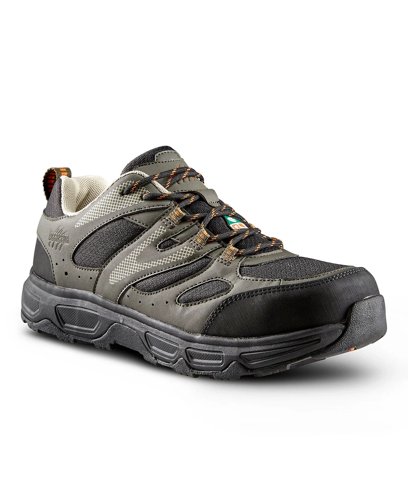 Aggressor Men's Steel Toe Plate Low-Cut Safety Hiking Shoe - Black/Grey